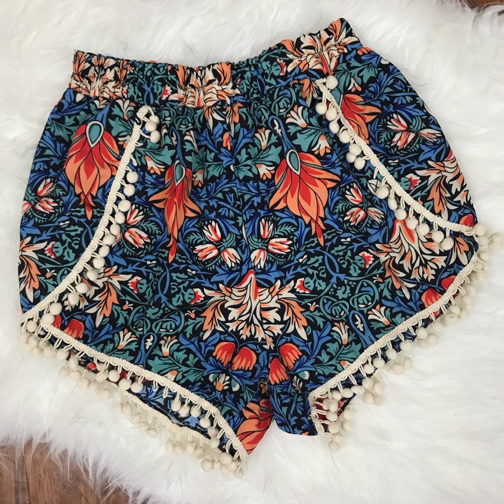 Brandless Floral Shorts Casual Tassel Detail Sz M